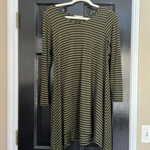 Green/Black Striped Dress